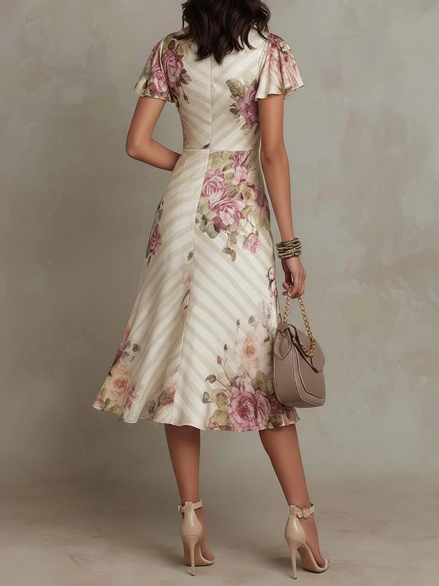 Adriana | Elegant Floral Midi Dress