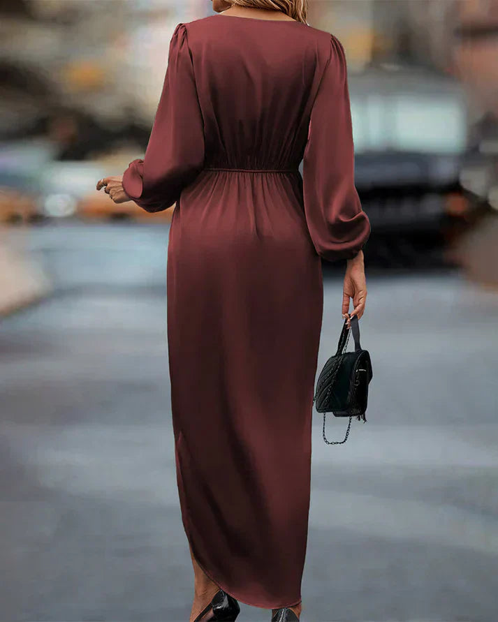 Seraphina | Elegant Satin Midi Dress