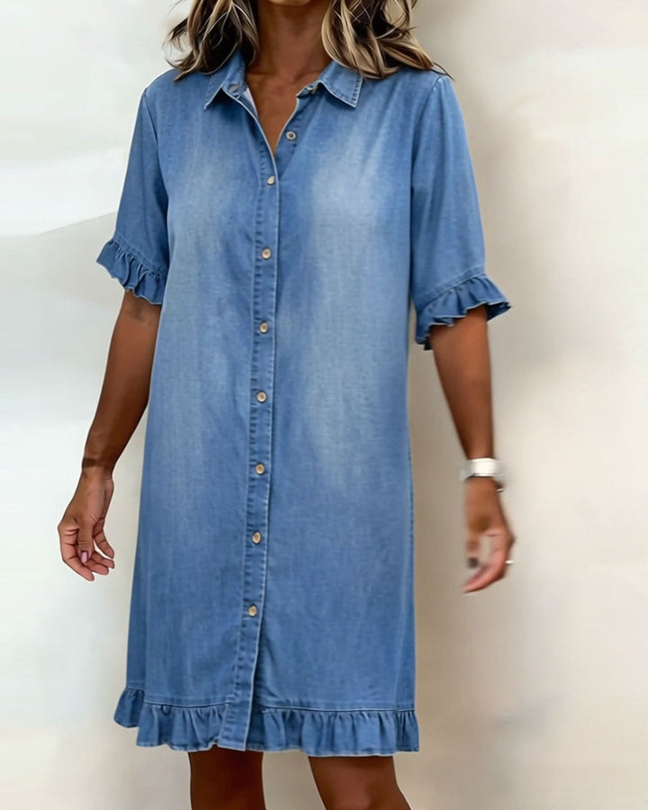 Delphine | Flattering Denim Shirt Dress