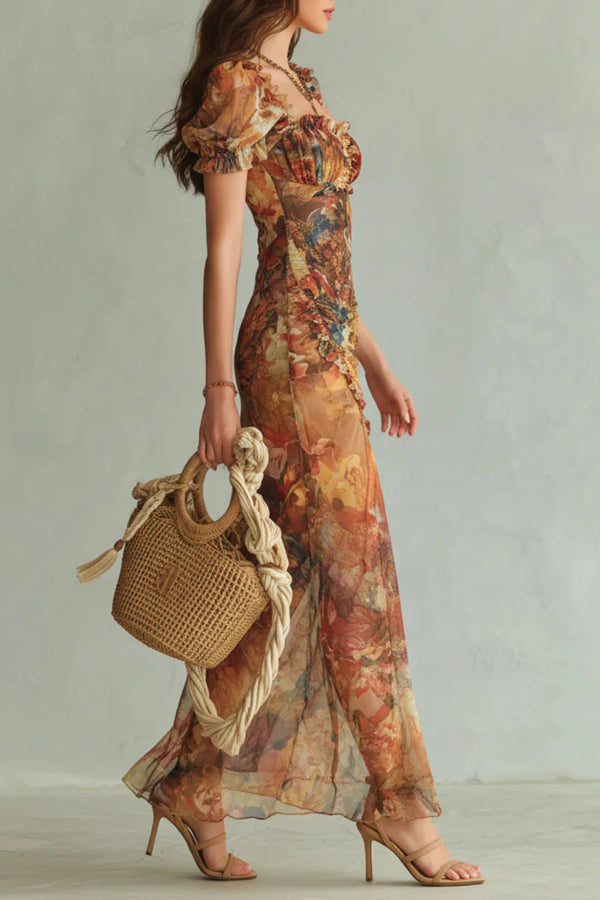 Elles | Floral Elegant Slit Maxi Dress