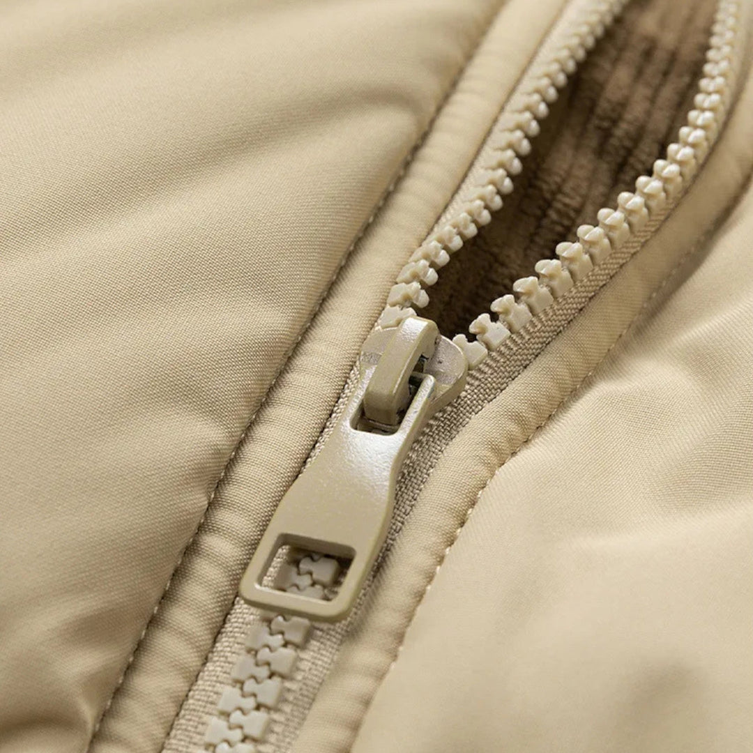 Nathom | Men’s Fleece-Lined Winter Jacket with Removable Hood