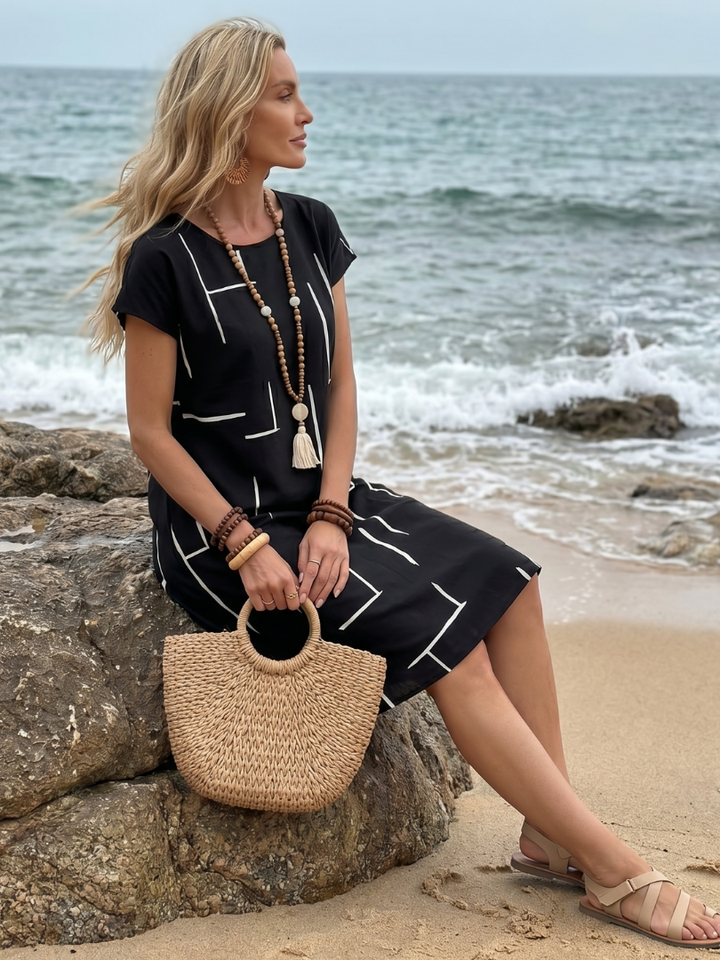 Baile | Abstract Print Midi Dress