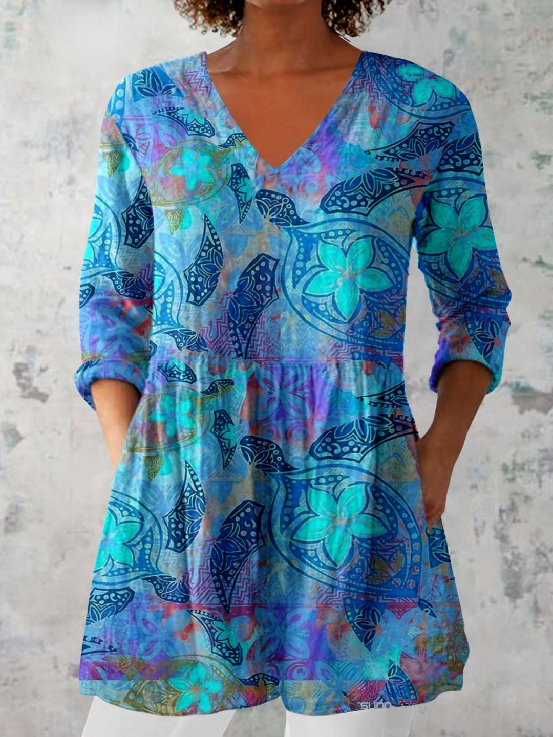 Juliette | Elegant V-Neck Longline Blouse