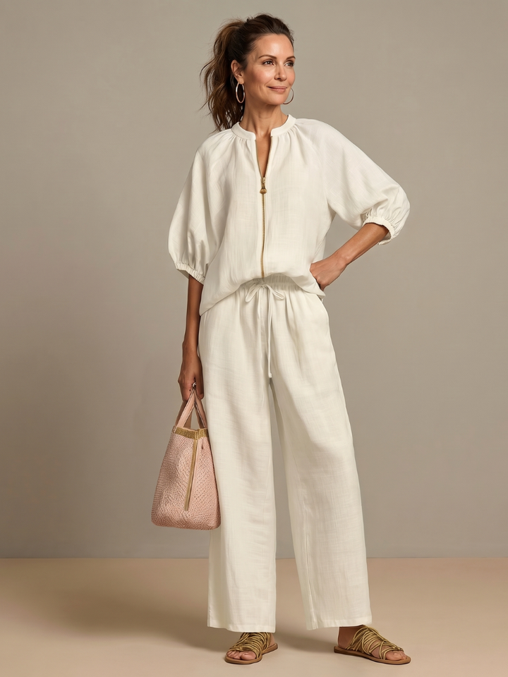 Natalia | Elegant Wide-Leg Two-Piece Set