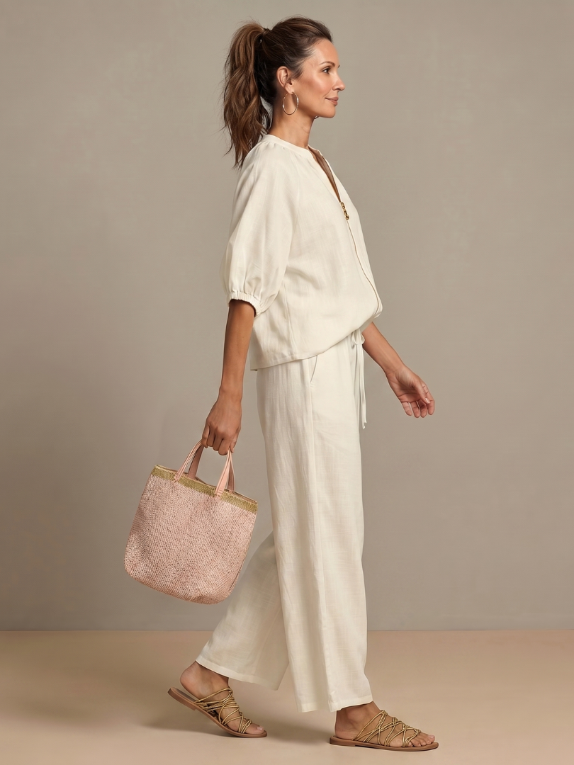 Natalia | Elegant Wide-Leg Two-Piece Set