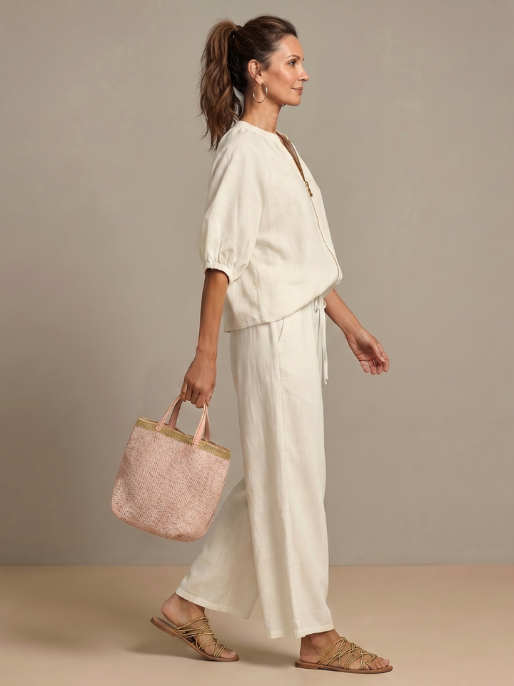 Natalia | Elegant Wide-Leg Two-Piece Set
