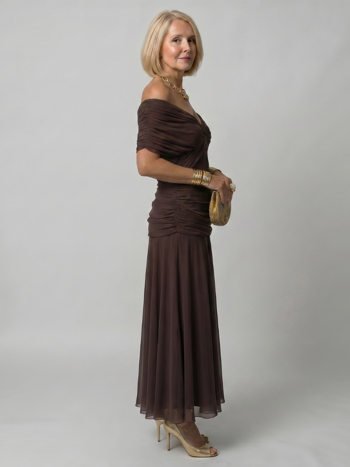 Seraphine | Elegant Off-Shoulder Midi Dress