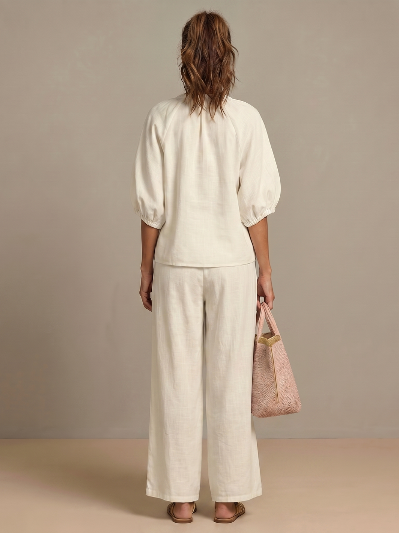 Natalia | Elegant Wide-Leg Two-Piece Set