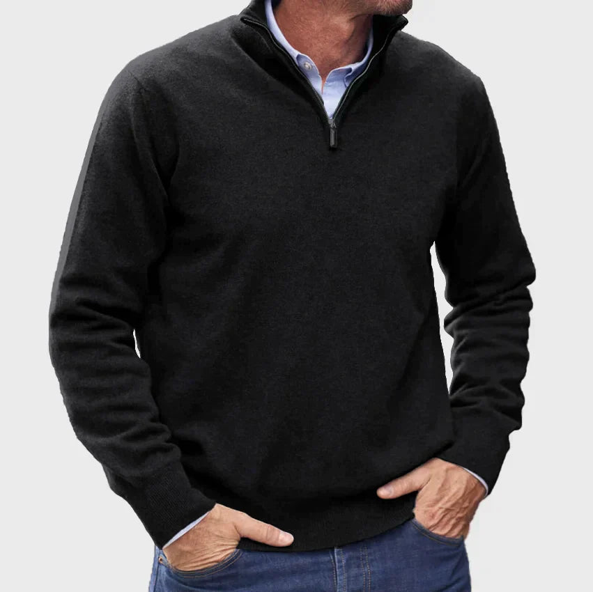 Mitchel - Long Sleeve Zip-Up Sweater