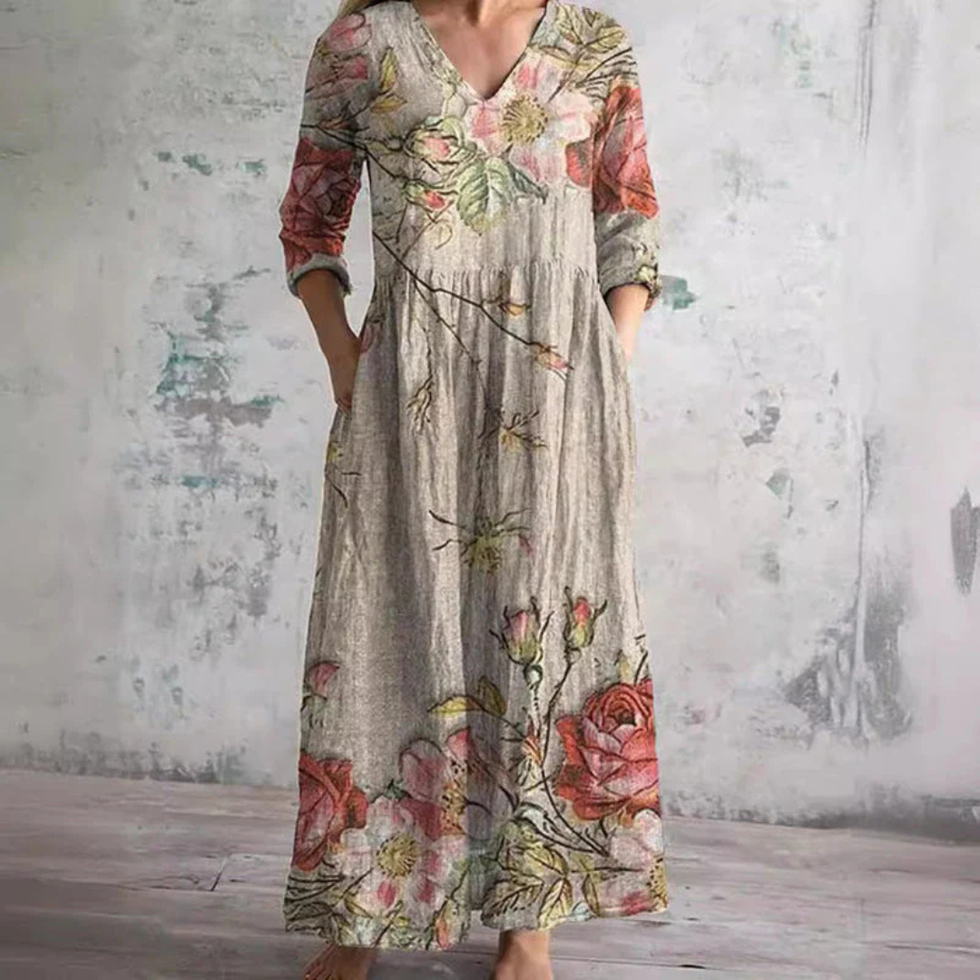 Linnea | Botanical Bloom Midi Dress
