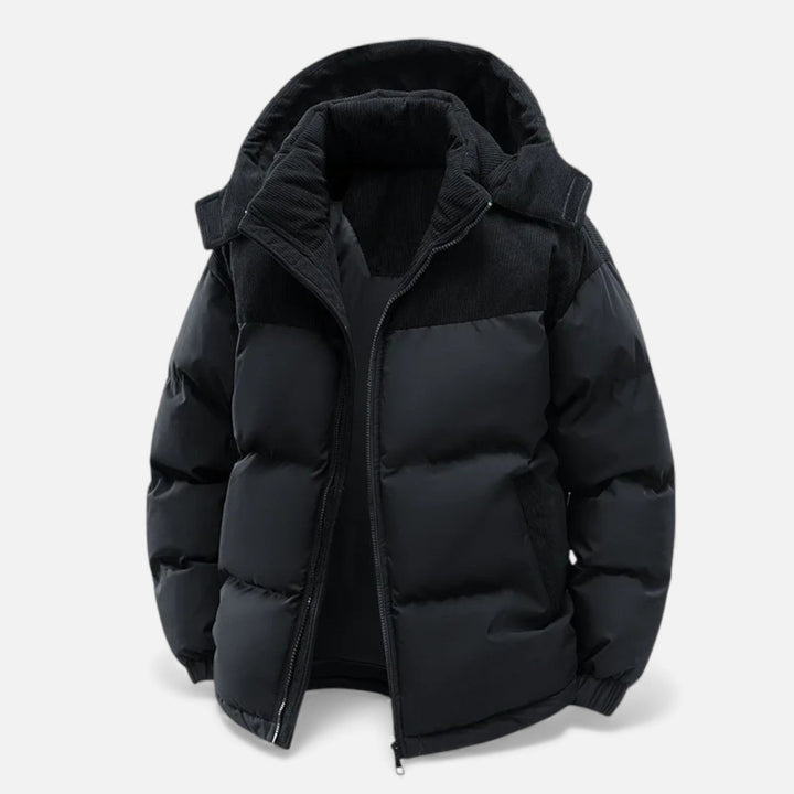 Nathom | Men’s Fleece-Lined Winter Jacket with Removable Hood
