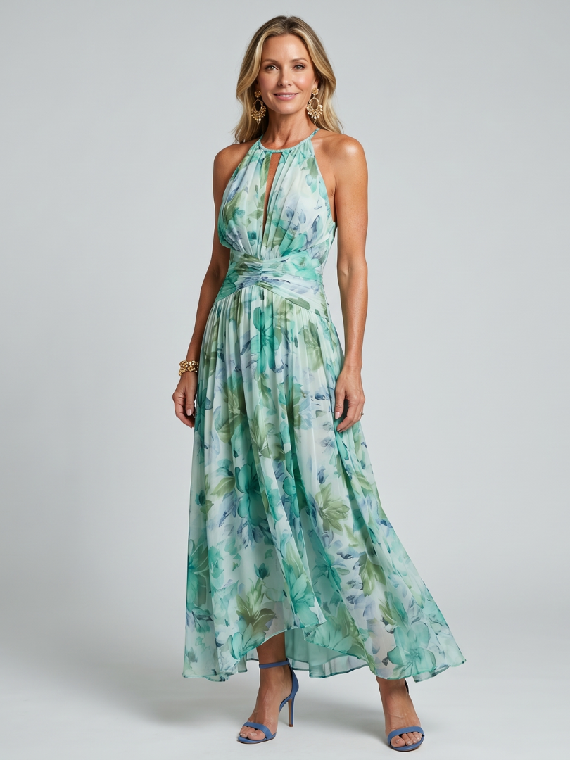 Celeste | Pleated Floral Midi Dress