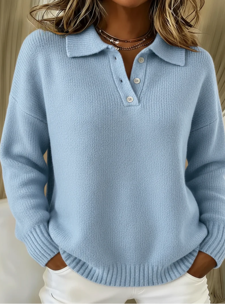 Amara  | Soft Knit Polo Sweater