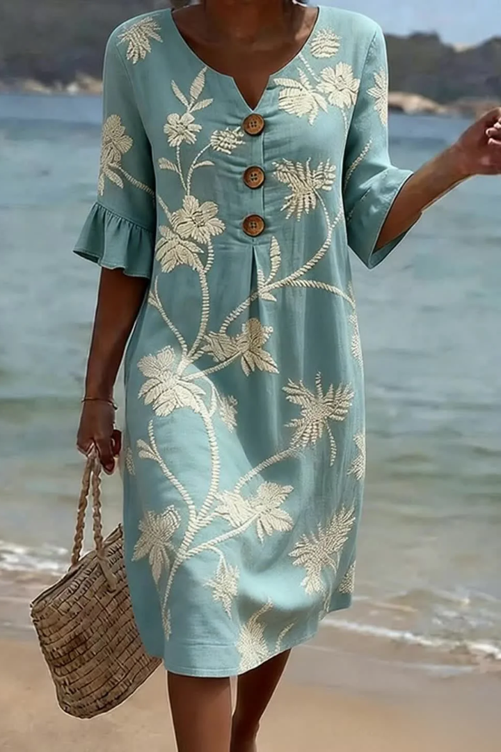 Seraphine | Embroidered Garden Midi Dress