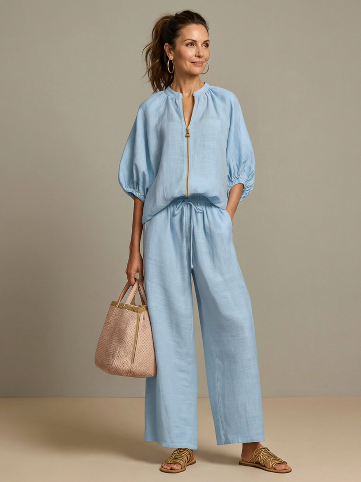 Natalia | Elegant Wide-Leg Two-Piece Set