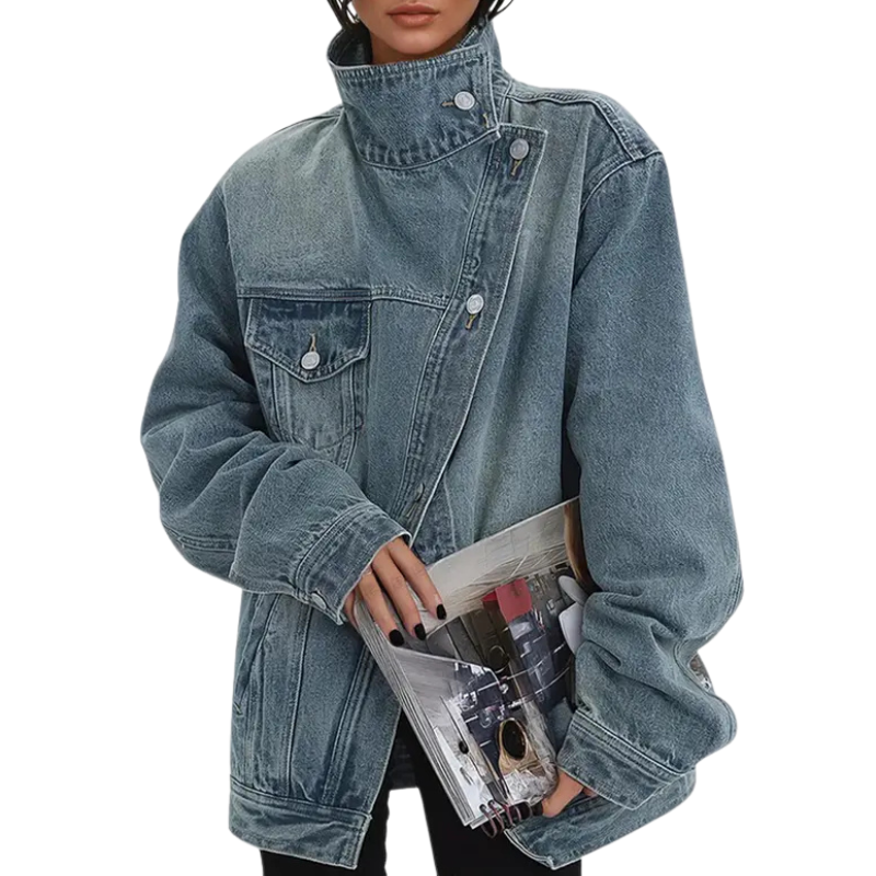 Cleo | Street Style Asymmetric Button Jacket