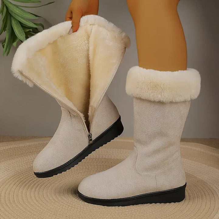 Margaery - Elegant Mid-Calf Boot With Side Zipper