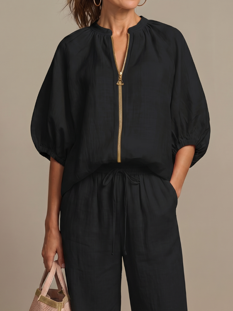 Natalia | Elegant Wide-Leg Two-Piece Set