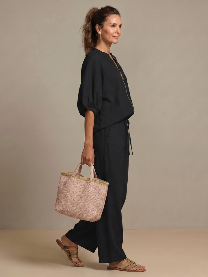 Natalia | Elegant Wide-Leg Two-Piece Set