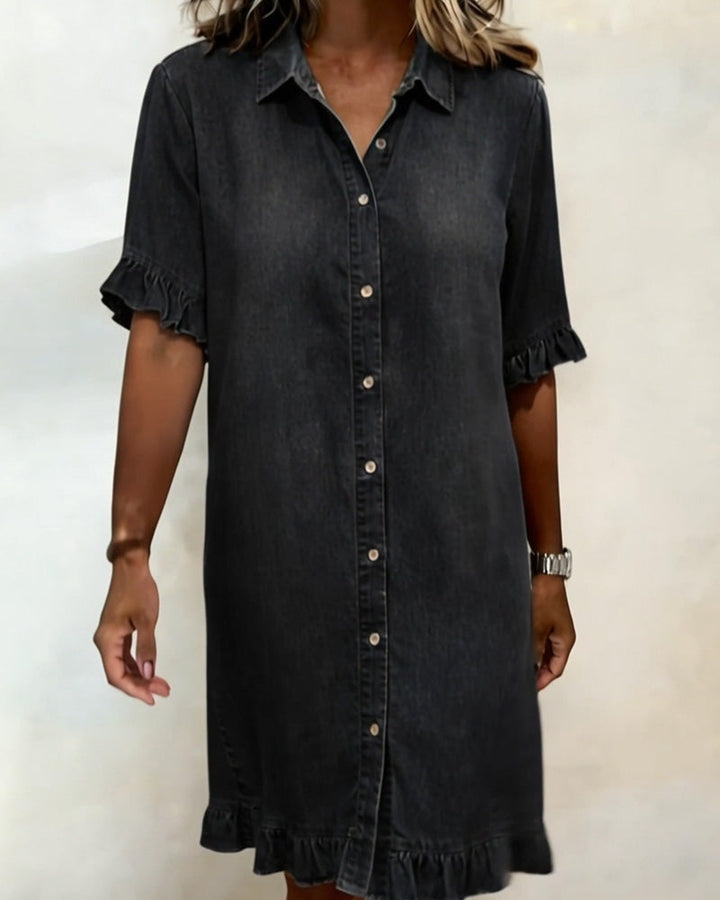 Delphine | Flattering Denim Shirt Dress