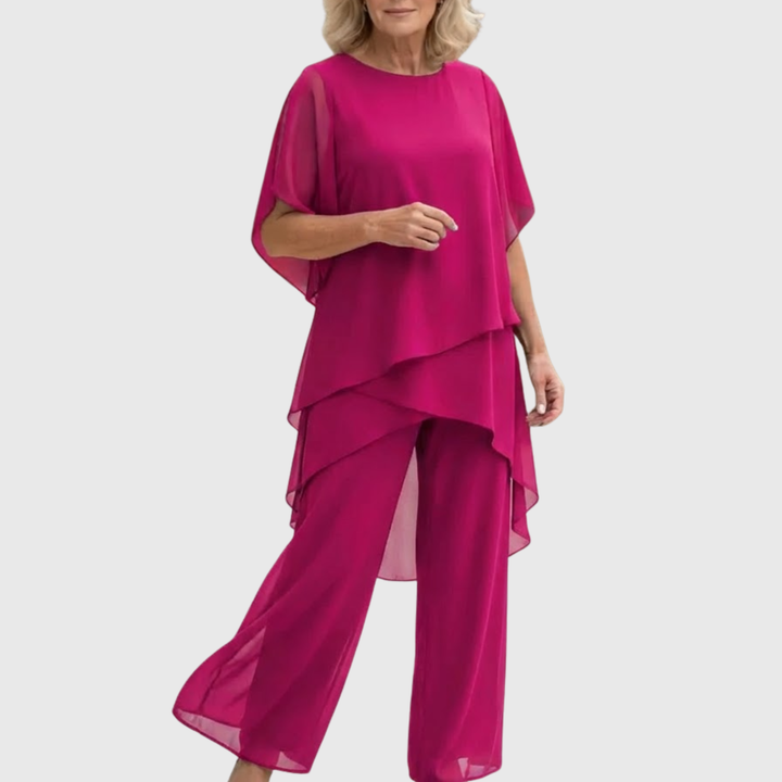 Linda | Elegant Two-Piece Suit with Flowy Trousers