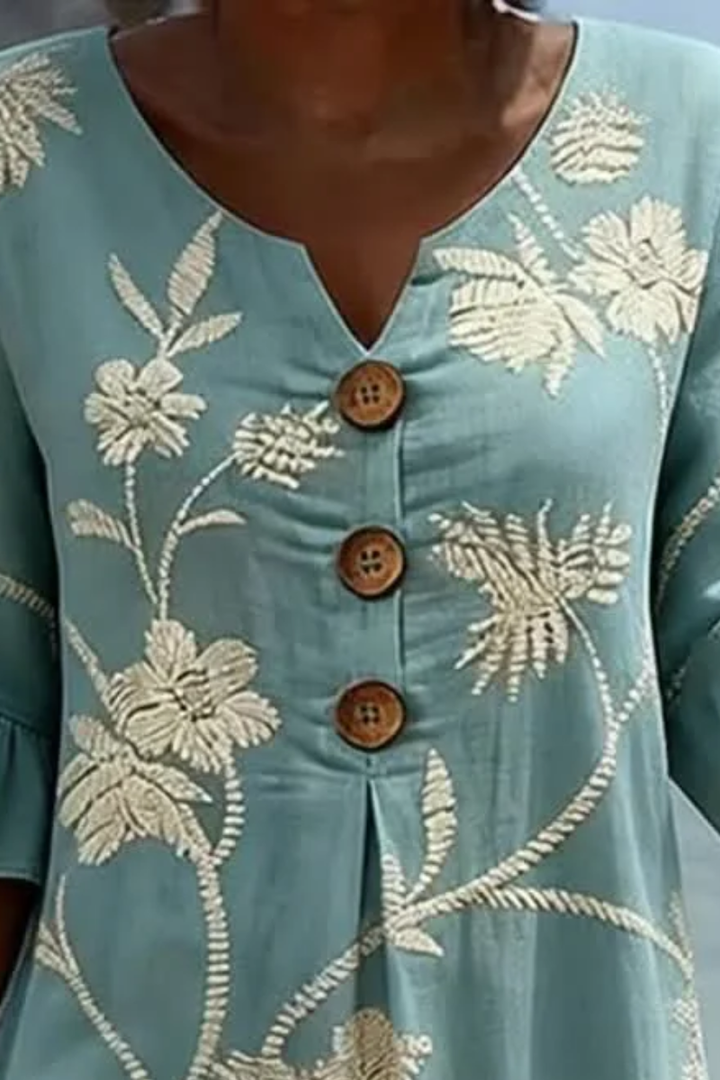 Seraphine | Embroidered Garden Midi Dress