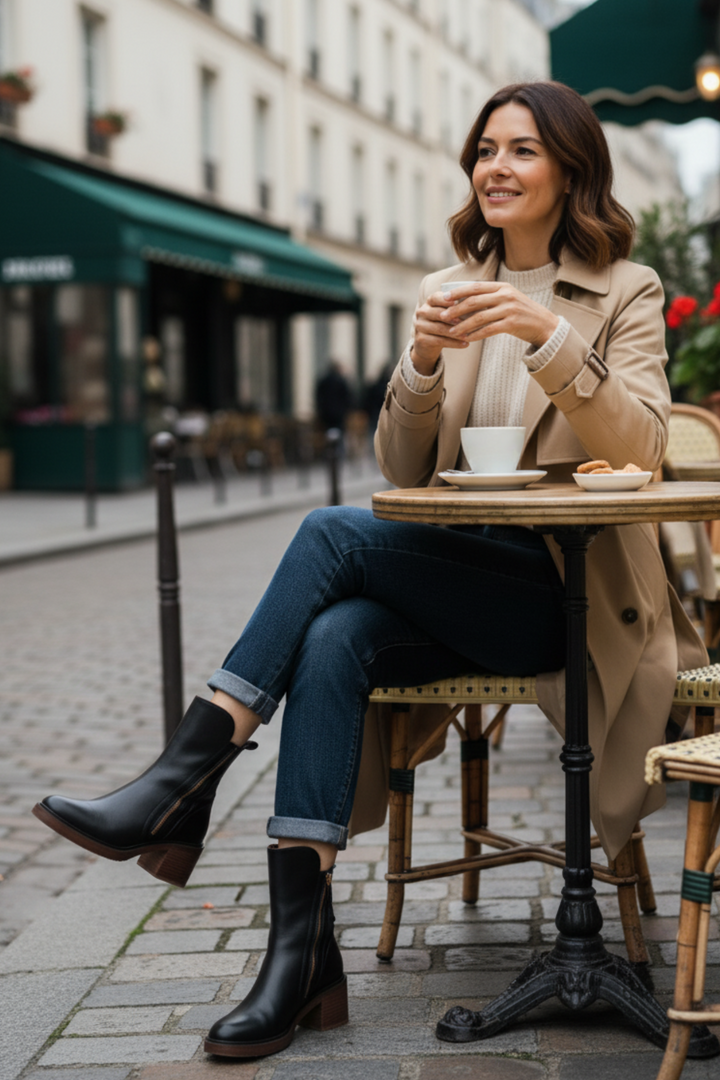 Valorine™ | Black Leather Boots