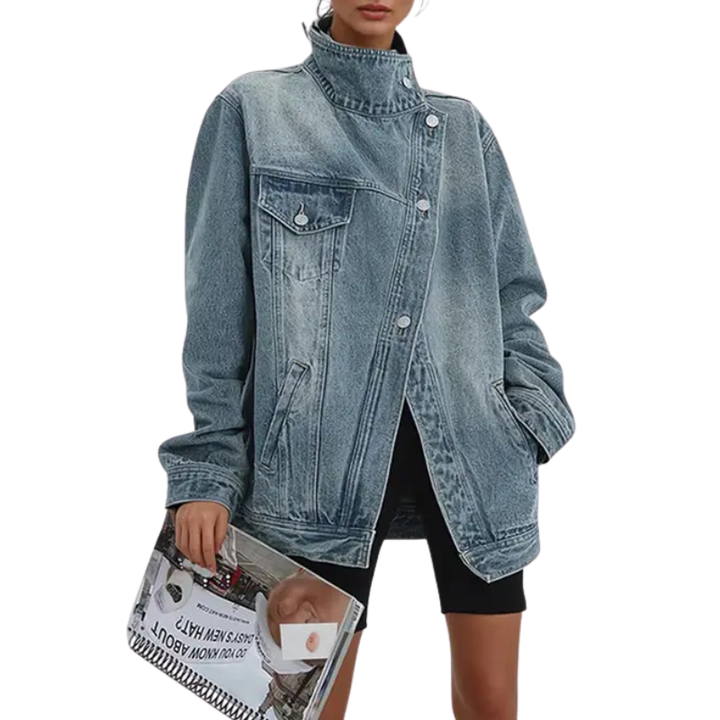 Cleo | Street Style Asymmetric Button Jacket