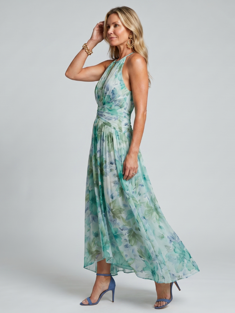 Celeste | Pleated Floral Midi Dress