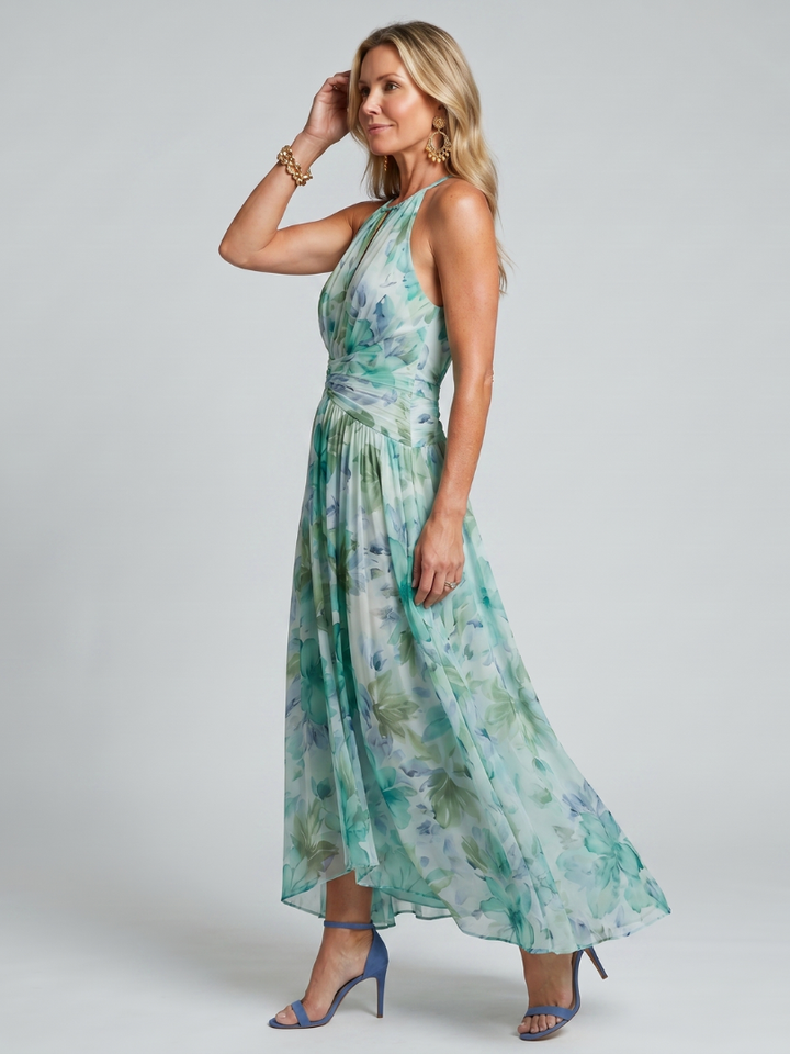 Celeste | Pleated Floral Midi Dress