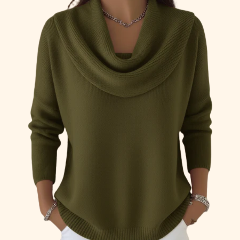 Marianne | Elegant Draped Collar Knit Jumper