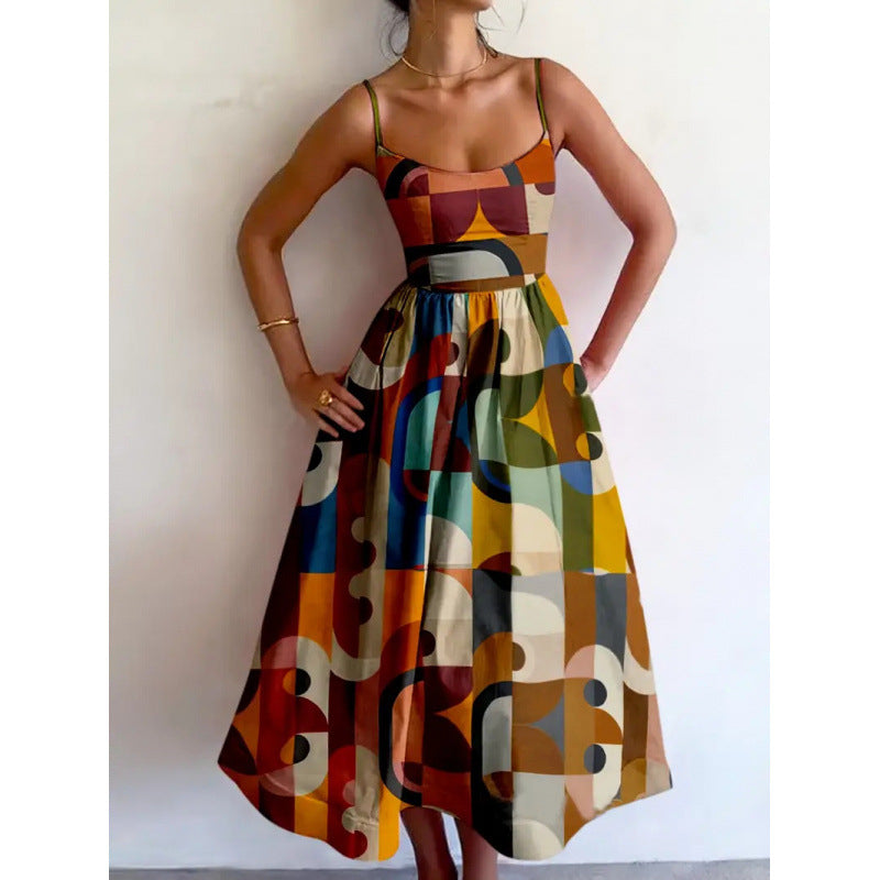Marcelline | Elegant Geometric Midi Dress