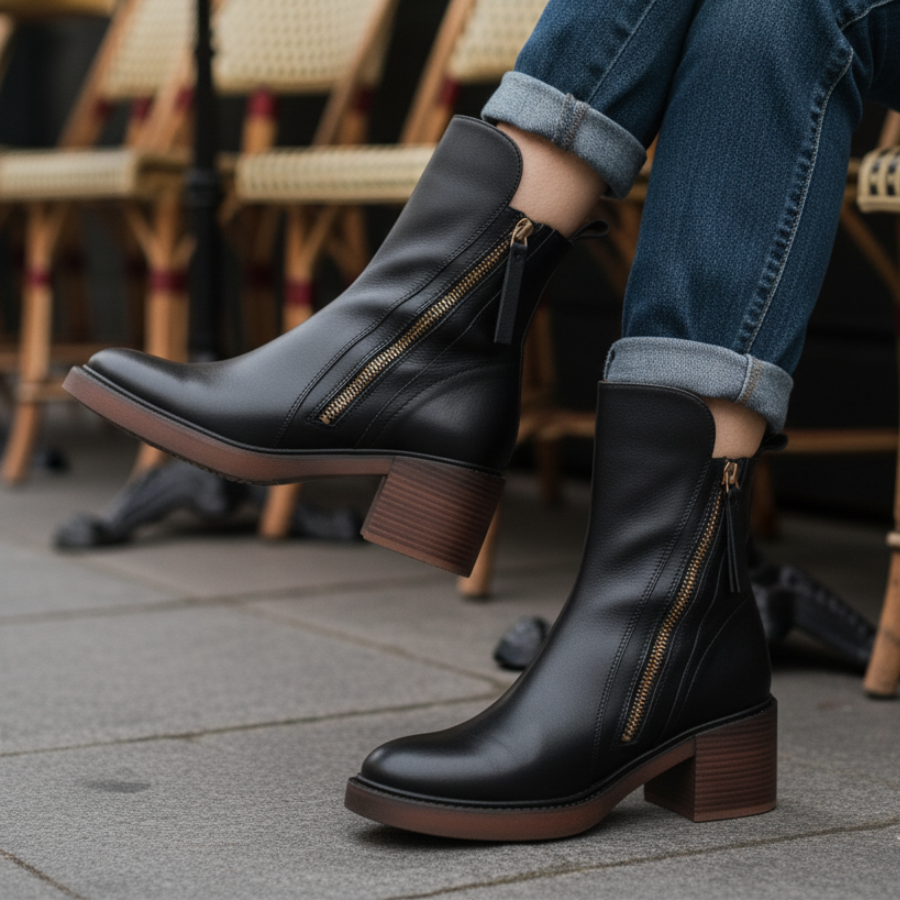 Valorine™ | Black Leather Boots