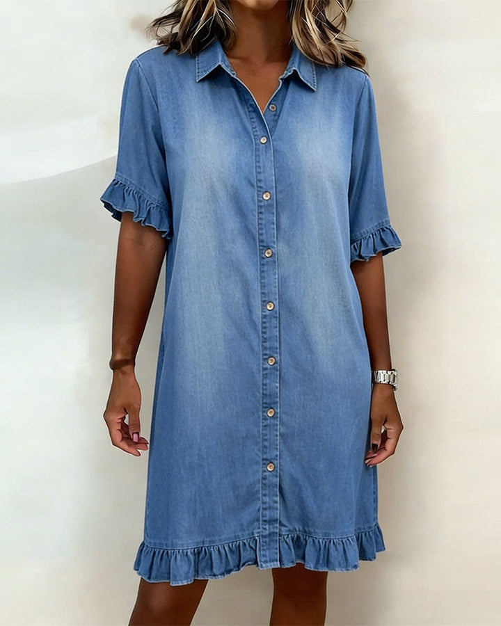 Delphine | Flattering Denim Shirt Dress