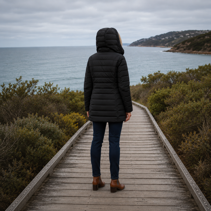 Clara | Quilted A-Line Winter Coat with Faux Fur Lining