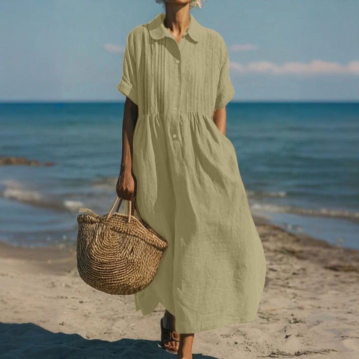 Vivienne | Relaxed Button Front Midi Dress