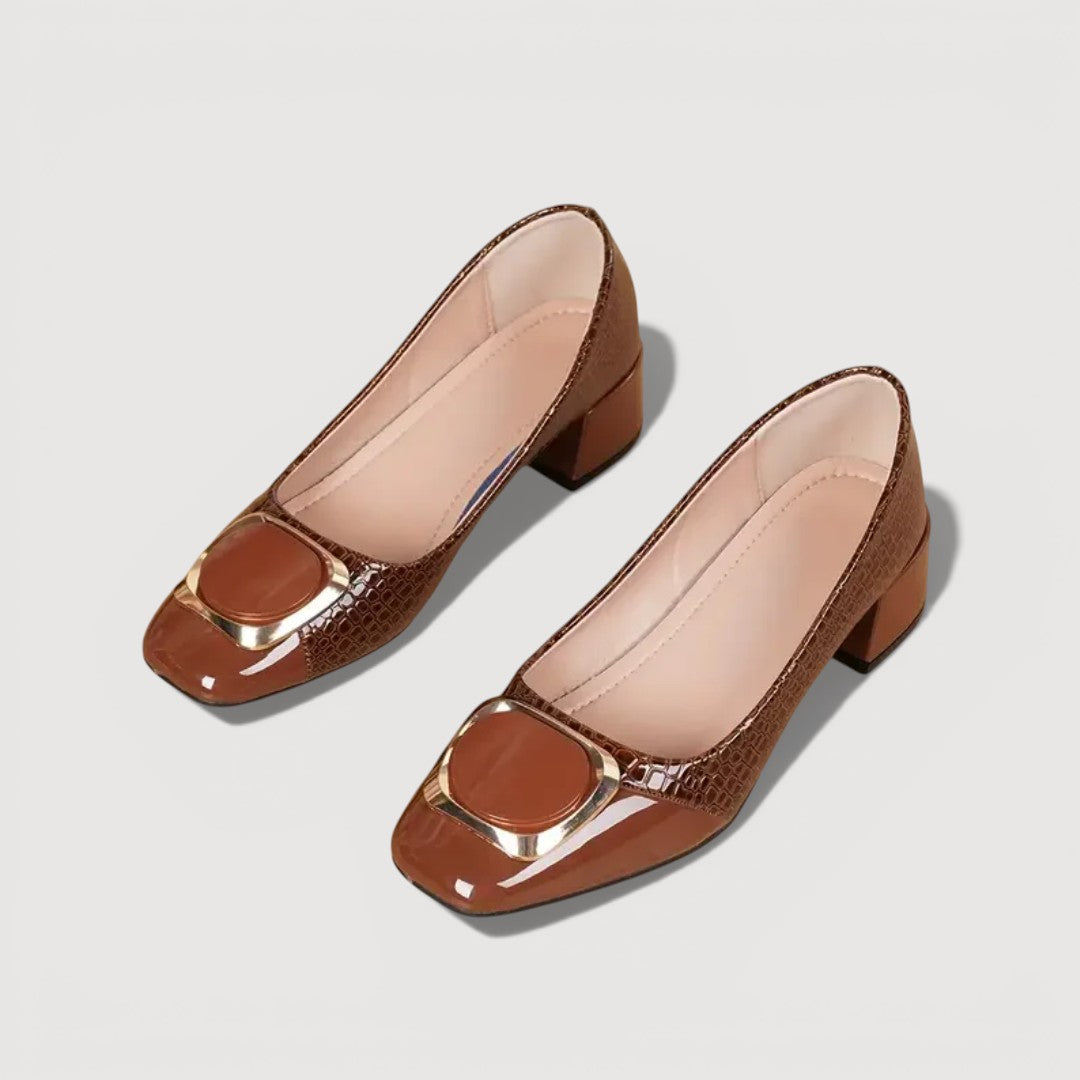 LIVANI – CROCO BLOCK HEELS