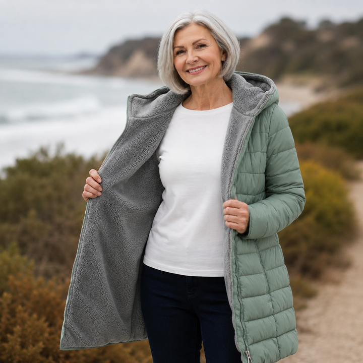 Clara | Quilted A-Line Winter Coat with Faux Fur Lining