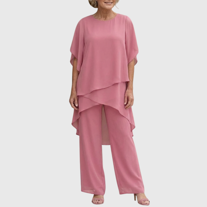 Linda | Elegant Two-Piece Suit with Flowy Trousers
