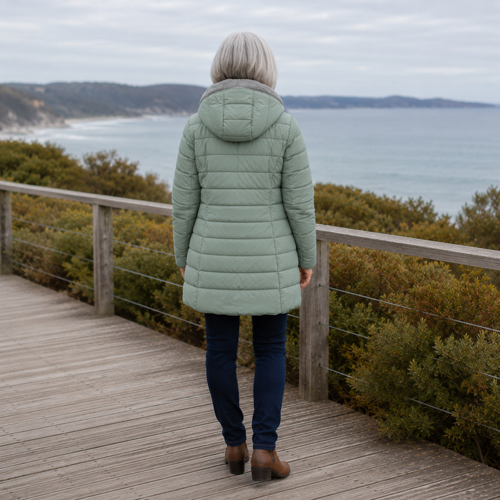 Clara | Quilted A-Line Winter Coat with Faux Fur Lining