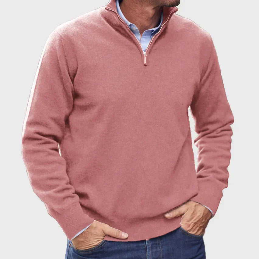 Mitchel - Long Sleeve Zip-Up Sweater