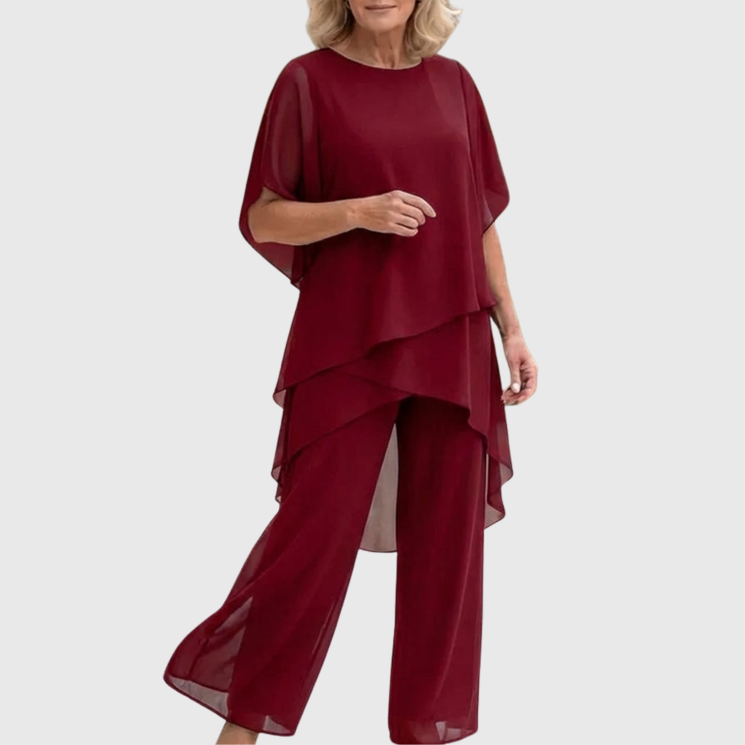 Linda | Elegant Two-Piece Suit with Flowy Trousers