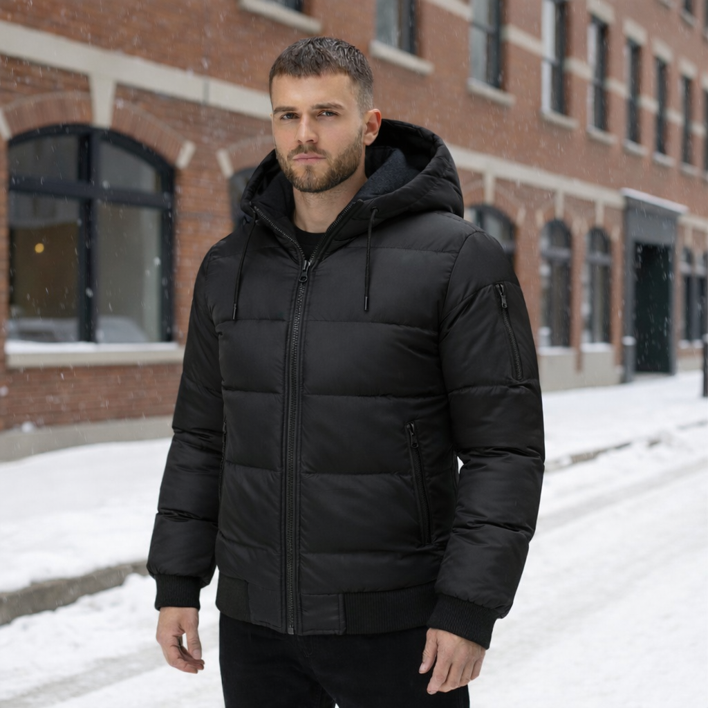 Nathem | Men Fleece  Winter Jacket with Removable Hood
