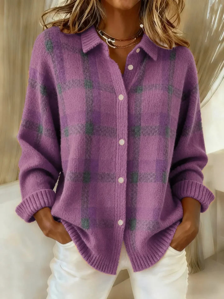 Serena | Soft Check Button Front Shirt
