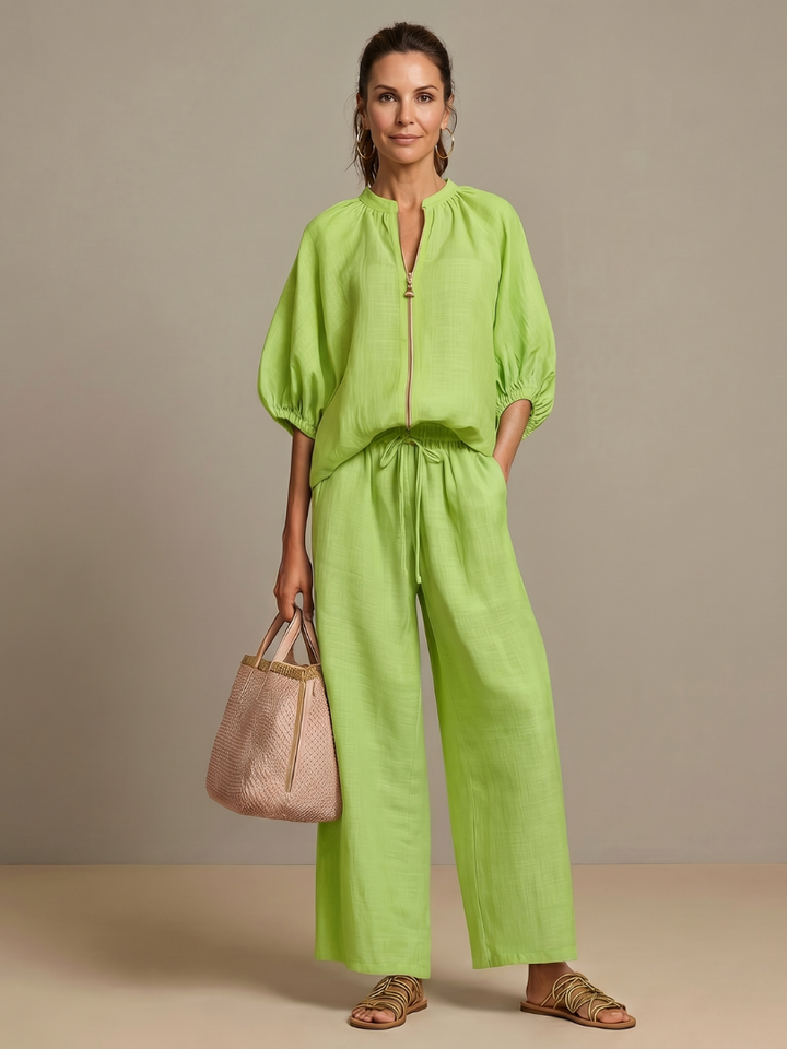 Natalia | Elegant Wide-Leg Two-Piece Set
