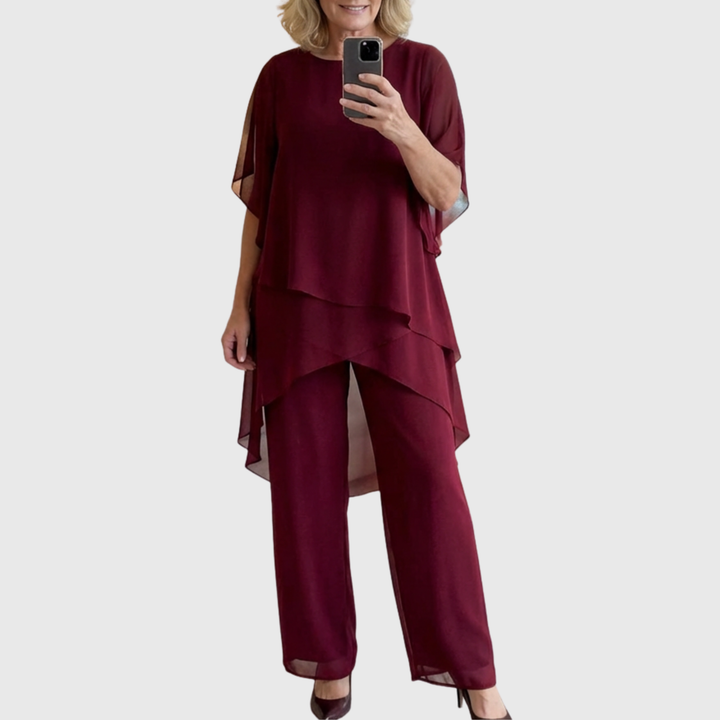Linda | Elegant Two-Piece Suit with Flowy Trousers