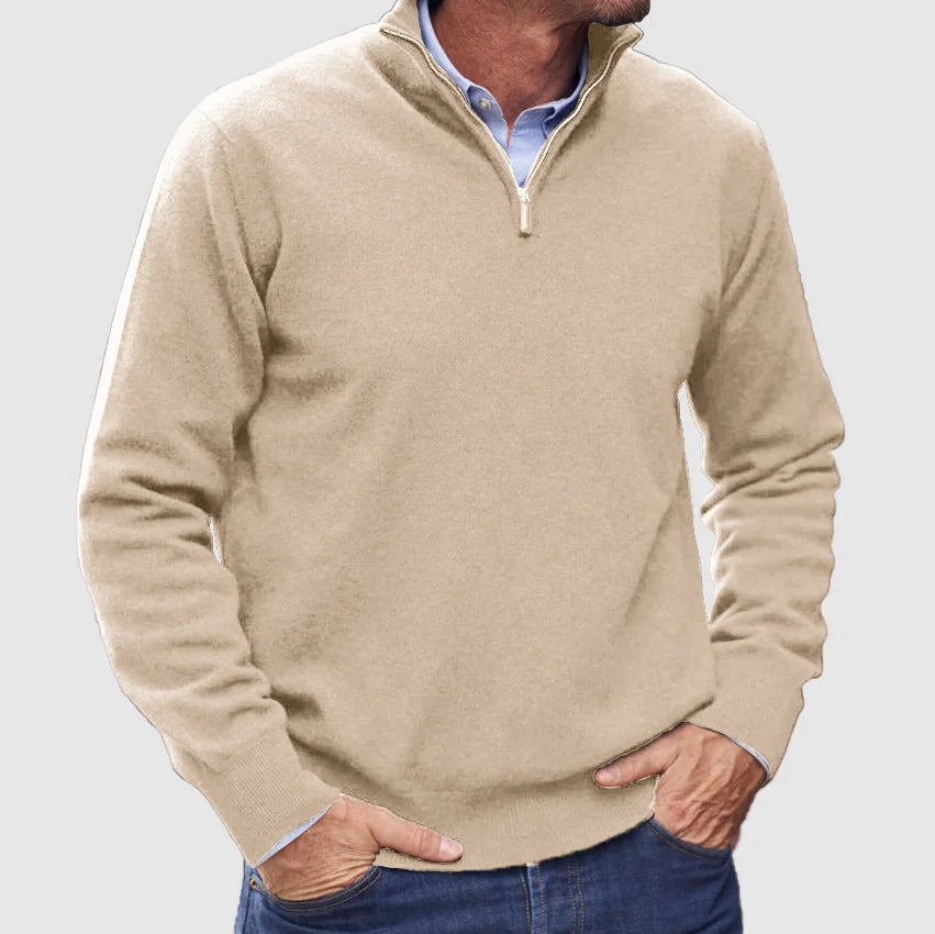 Mitchel - Long Sleeve Zip-Up Sweater