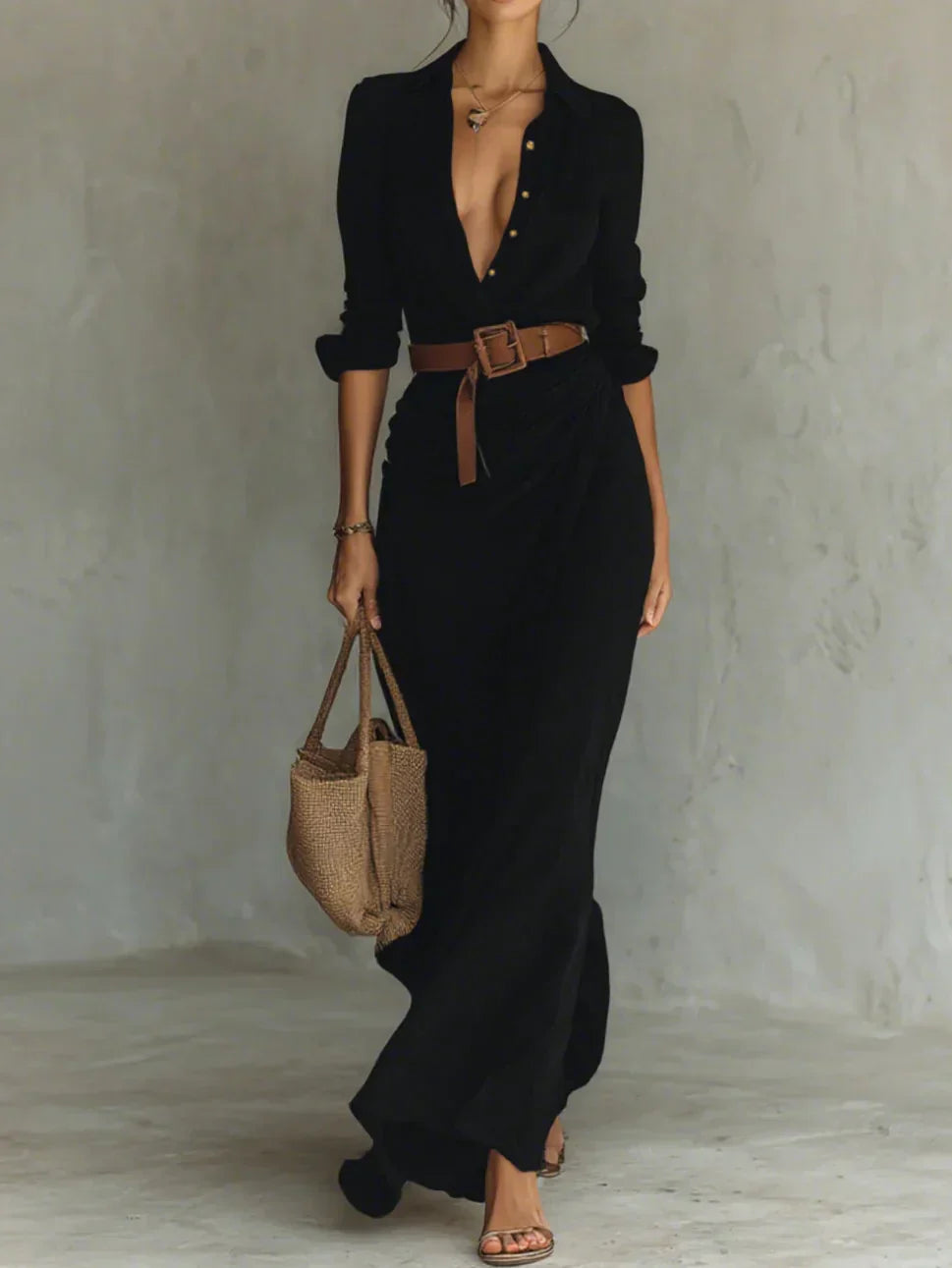 Camille | Flattering Belted Maxi Dress