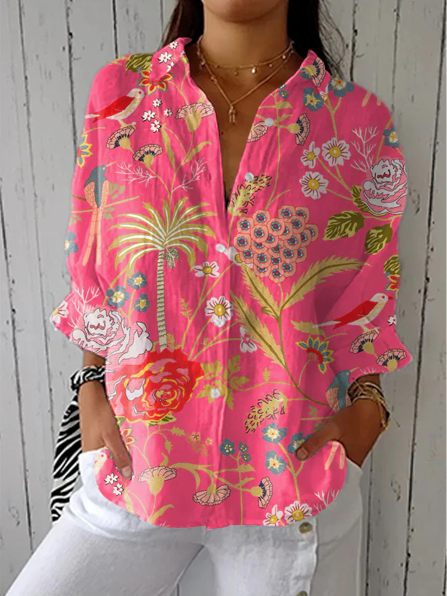 Rosalie | Floral Meadow V-Neck Blouse