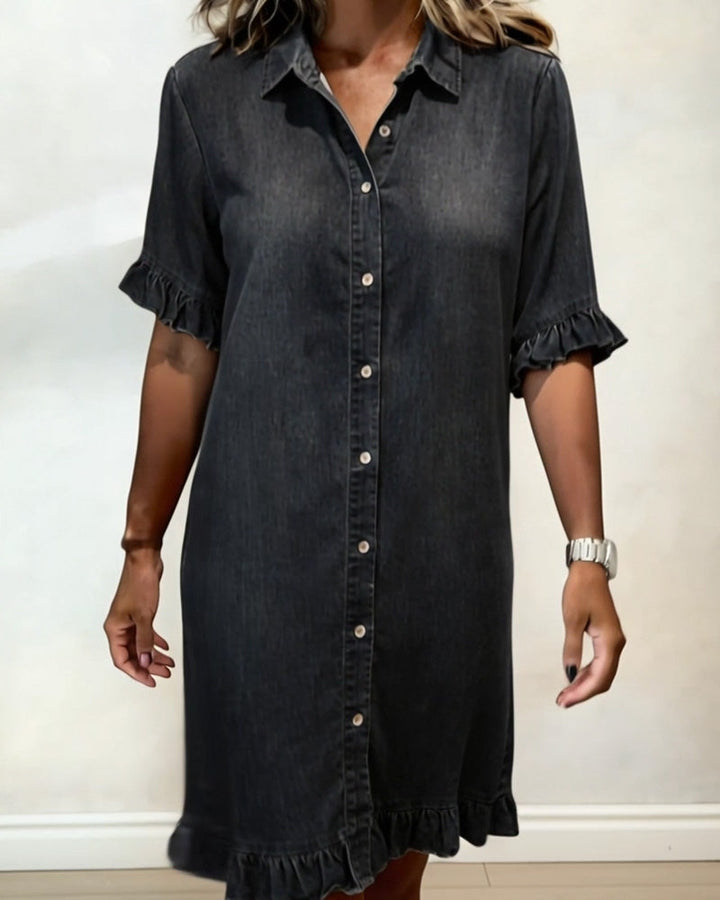 Delphine | Flattering Denim Shirt Dress